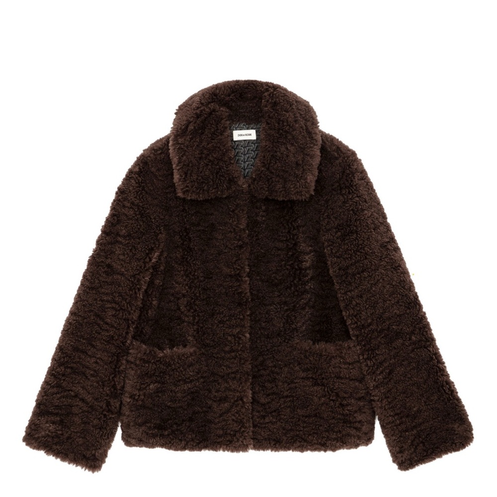 Zadig & Voltaire Dark Brown Teddy Jacket - Picture 5 of 16